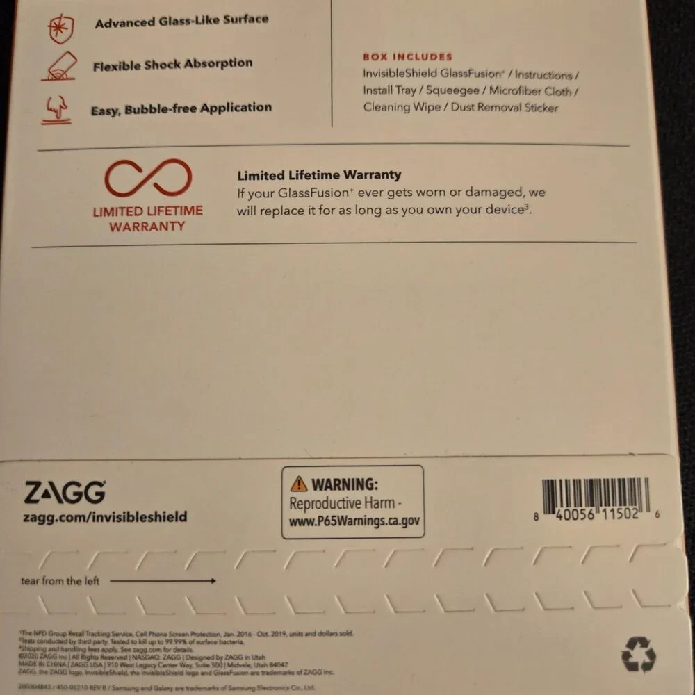 Invisible Shield- Glass Fusion Screen Protector-S20+